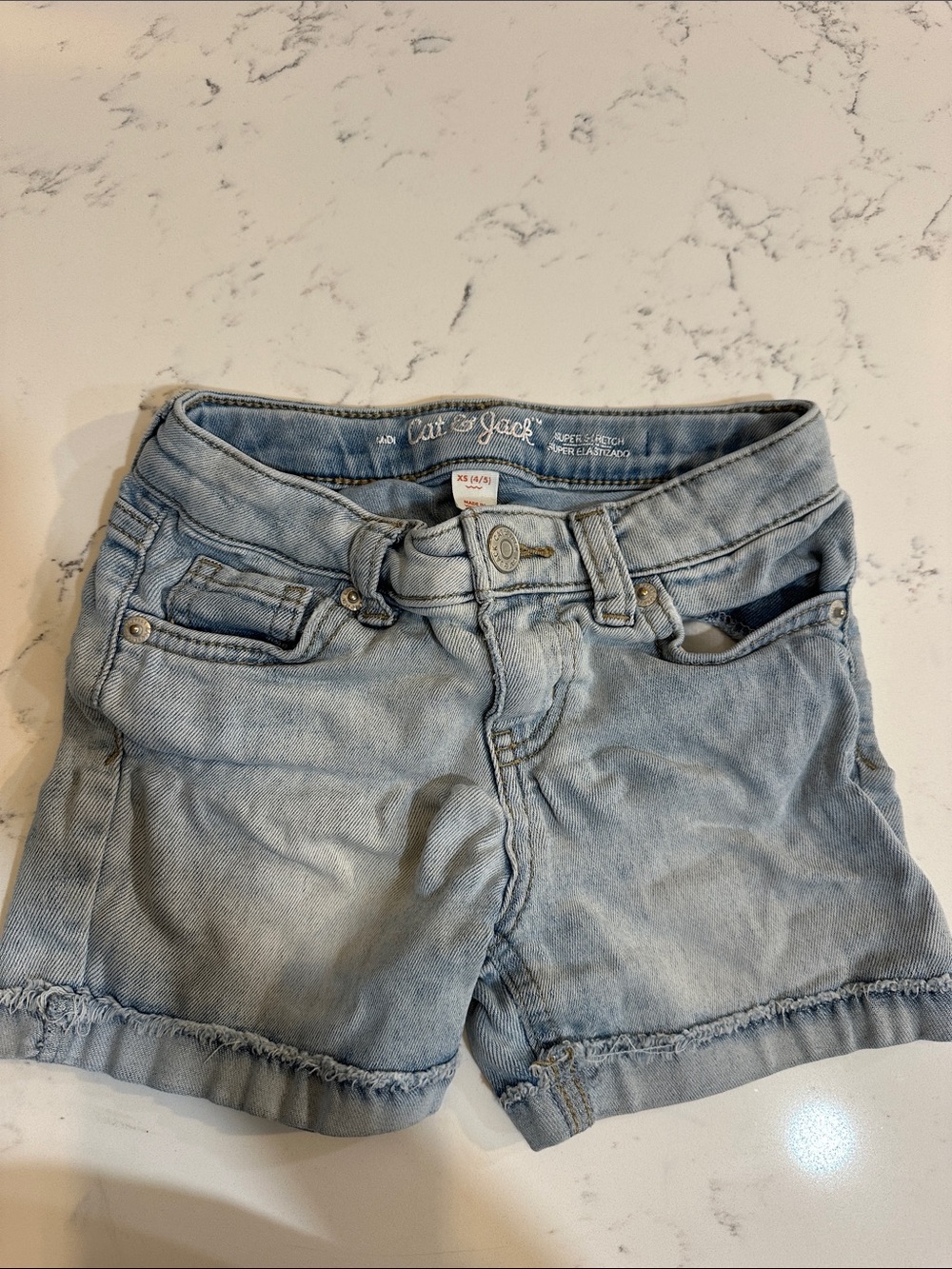 Cat & Jack Light Blue Frayed Hem Denim Shorts